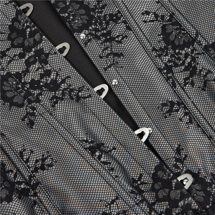 Enchanting Black Lace Off-Shoulder Corset Top | Gothic Romance for Fall & Holiday Parties