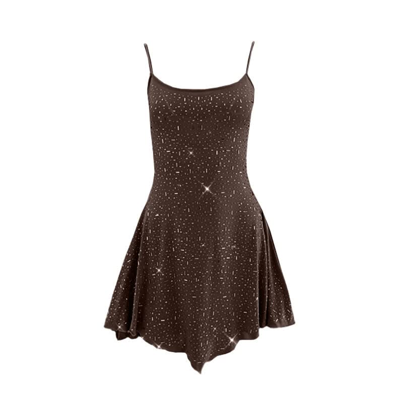 Dazzling Starlight Asymmetrical Cami Mini Dress – Your Go-To for Fall Parties & NYE