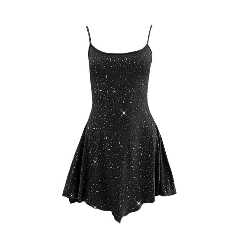 Dazzling Starlight Asymmetrical Cami Mini Dress – Your Go-To for Fall Parties & NYE