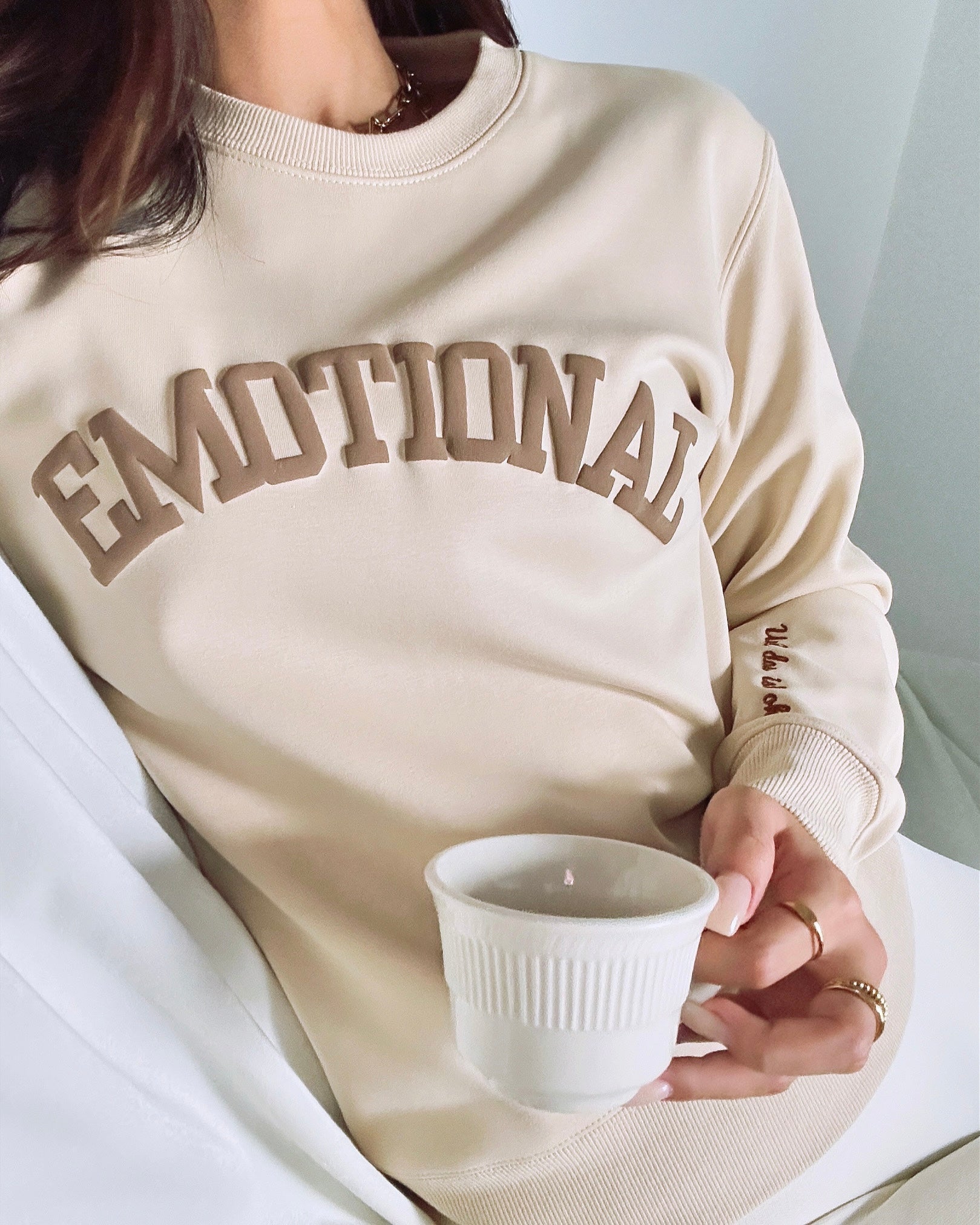 Cozy 'Emotional & That's Okay' Crewneck Sweatshirt – Fall & Winter Comfort for Her