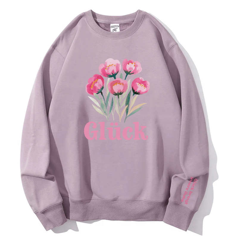 Cozy Sage Green Floral 'Inner Peace' Sweatshirt | Women's Glück Crewneck