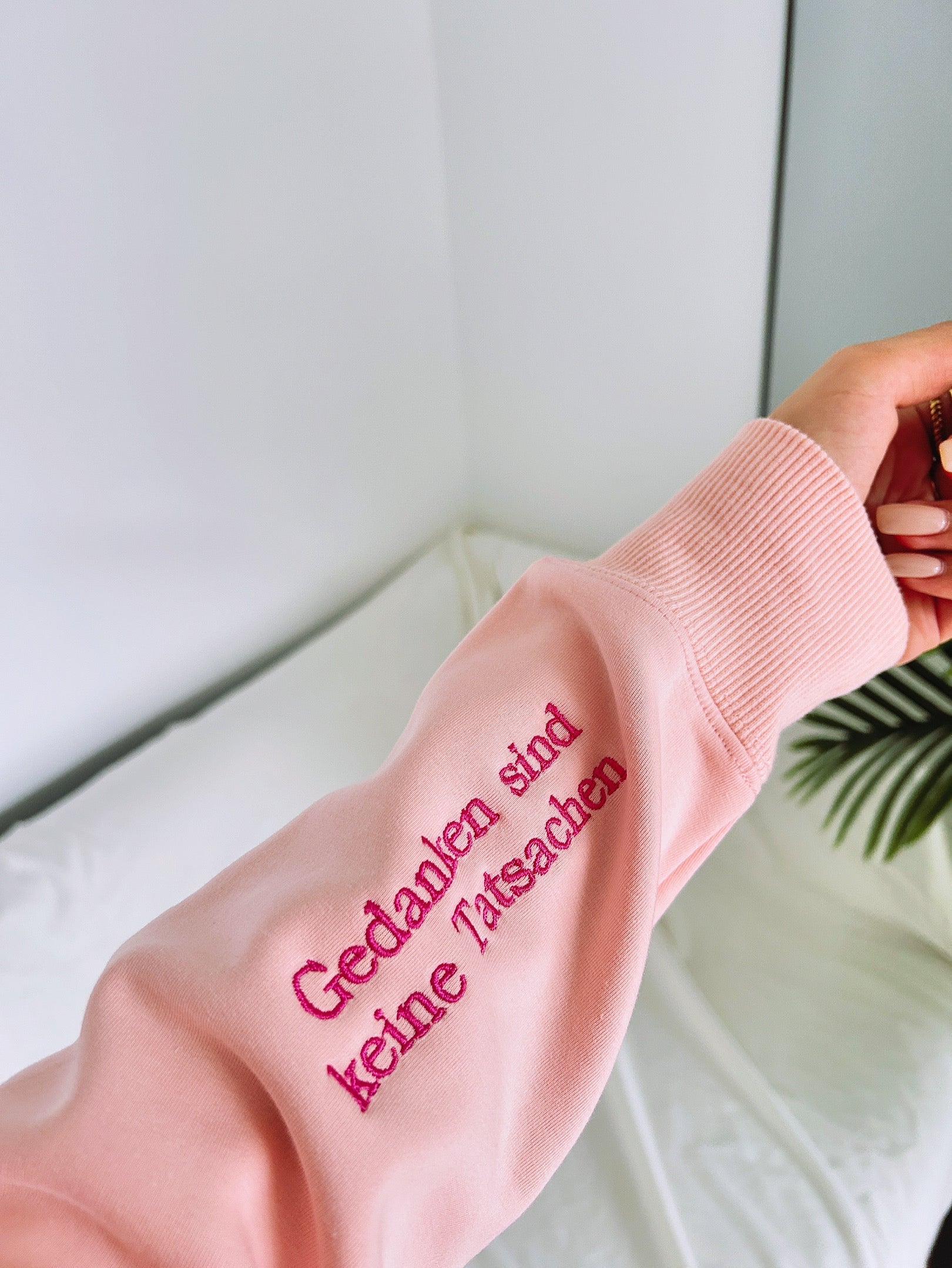Mindful Overthinker Cozy Pink Sweatshirt | Empowering "Thoughts Are Not Facts" Crewneck for Fall