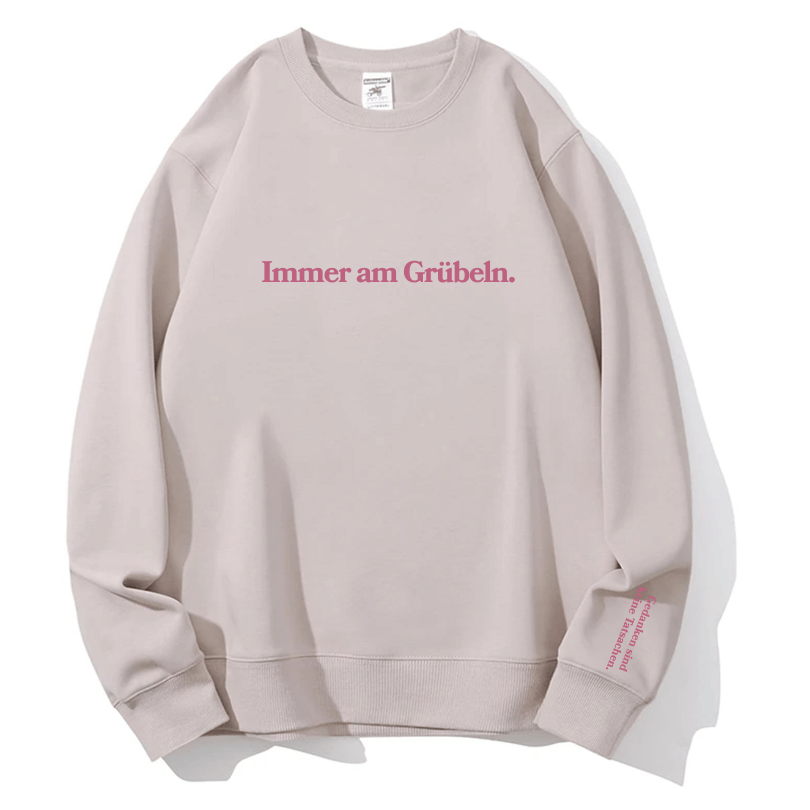 Mindful Overthinker Cozy Pink Sweatshirt | Empowering "Thoughts Are Not Facts" Crewneck for Fall