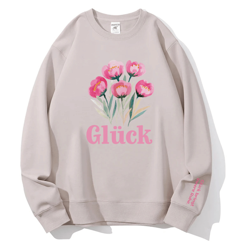 Cozy Sage Green Floral 'Inner Peace' Sweatshirt | Women's Glück Crewneck