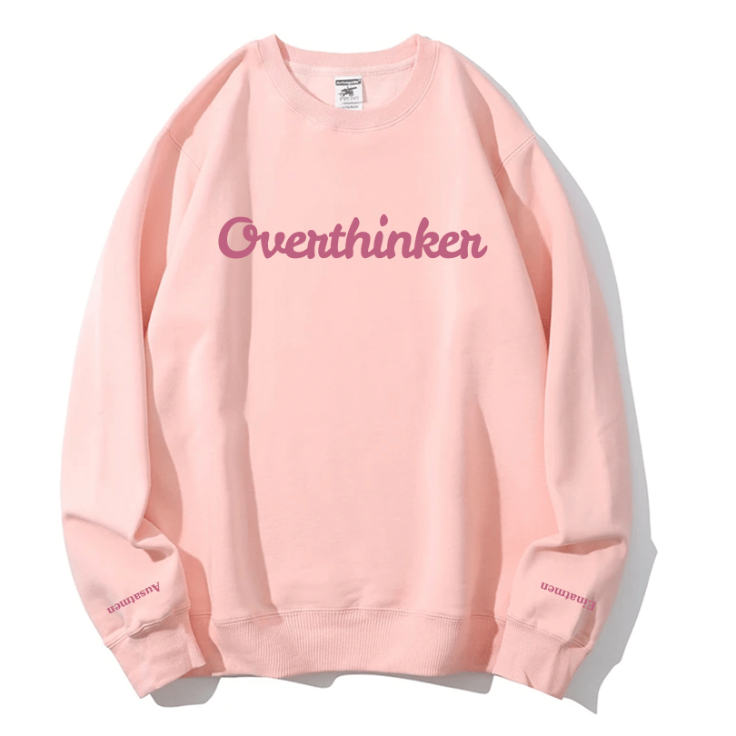 Overthinker Cozy Lavender Crewneck Sweatshirt | Mindful "Breathe In, Breathe Out" Cuffs