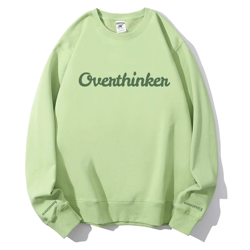 Overthinker Cozy Lavender Crewneck Sweatshirt | Mindful "Breathe In, Breathe Out" Cuffs