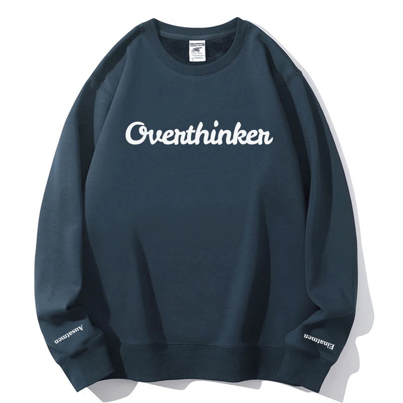 Overthinker Cozy Lavender Crewneck Sweatshirt | Mindful "Breathe In, Breathe Out" Cuffs