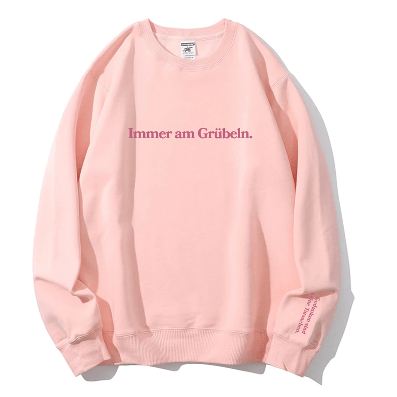 Mindful Overthinker Cozy Pink Sweatshirt | Empowering "Thoughts Are Not Facts" Crewneck for Fall