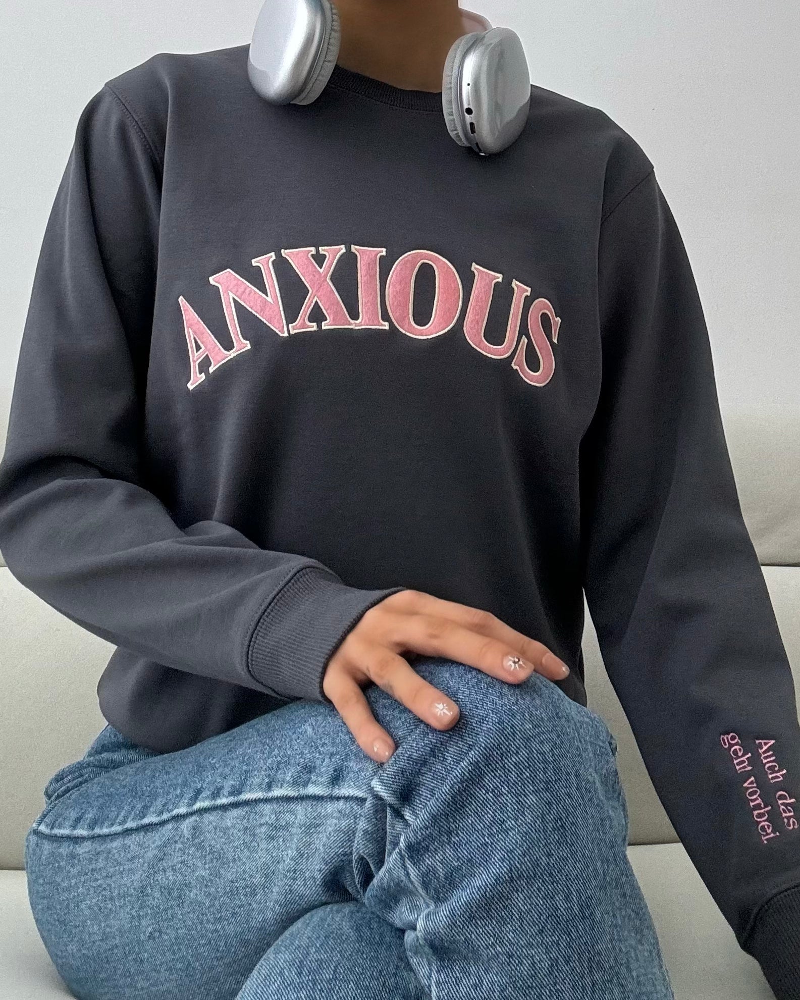 The 'ANXIOUS' Crewneck: Your Cozy Fall/Winter Self-Care & Affirmation Sweatshirt