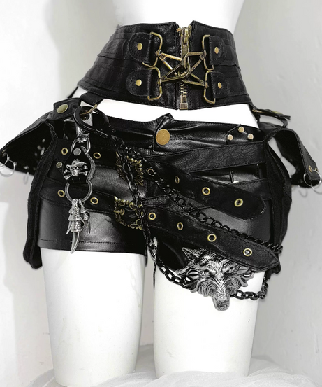 Edgy Faux Leather Harness Sleeveless Top | Chic Buckle Detail for Fall & Halloween