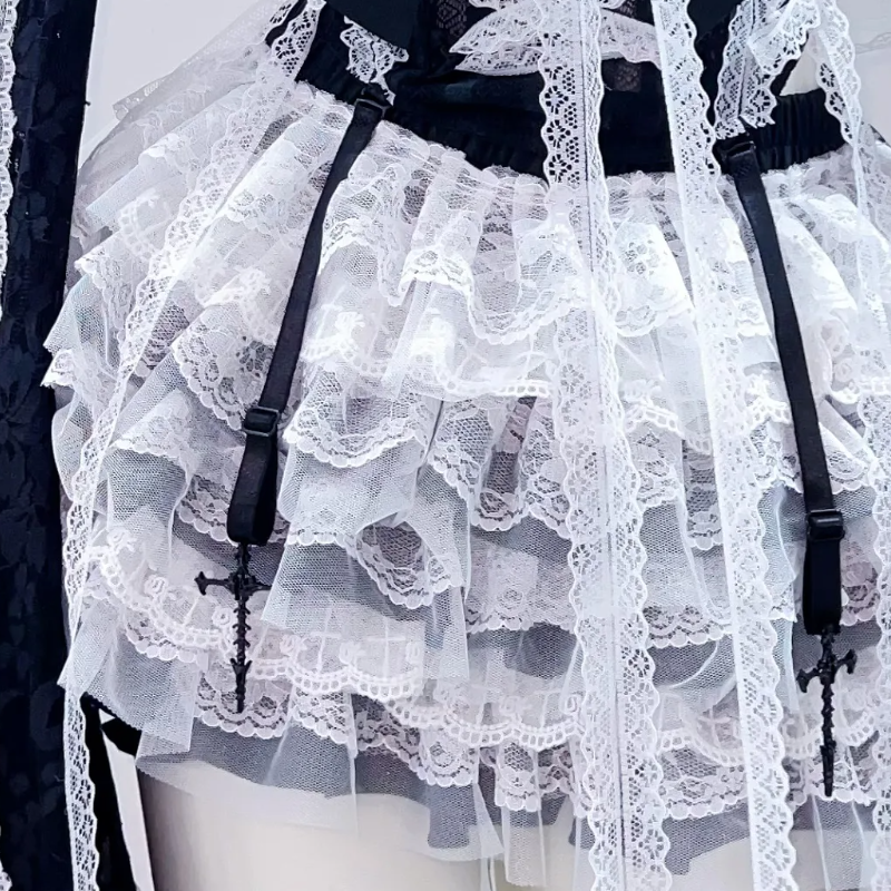 Bewitching Gothic Lace Mini Dress Set | Perfect for Halloween & Fall Fantasy