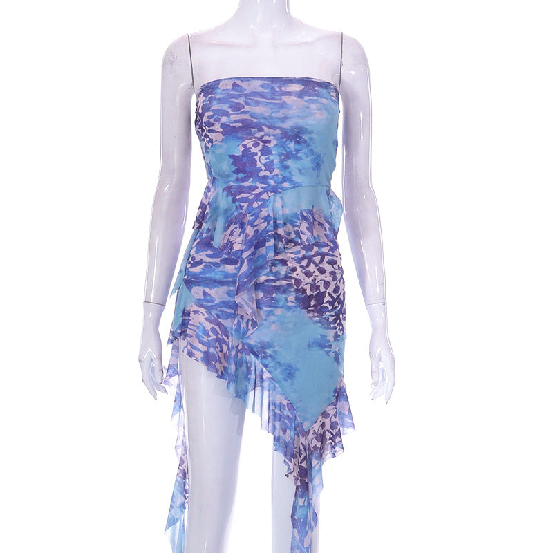 Amethyst Aura Strapless Ruffle Mini Dress - Your Go-To for Fall Parties & Resort Escapes