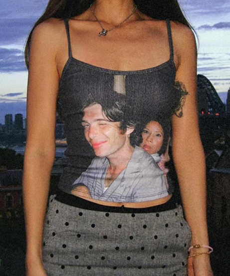 Iconic Duo Cami: Cillian Murphy & Lucy Liu Portrait Backless Top for Fall Nights
