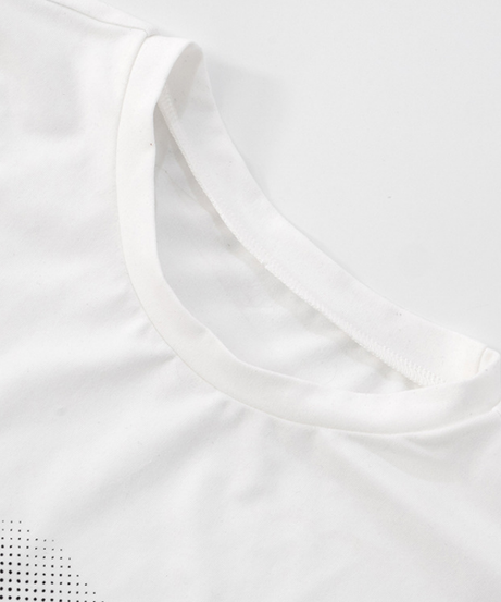 Short sleeve crewneck chest print top