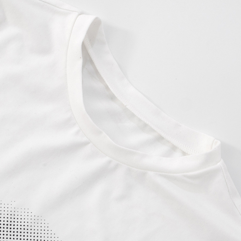 Short sleeve crewneck chest print top