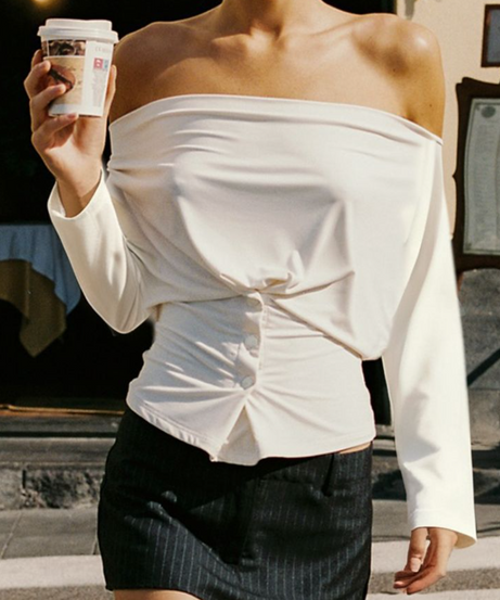 The Effortless Chic Off-Shoulder Ruched Top - Your Fall & Holiday Season Staple