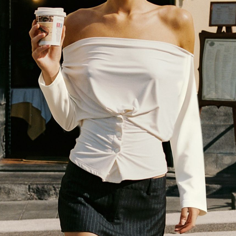 The Effortless Chic Off-Shoulder Ruched Top - Your Fall & Holiday Season Staple