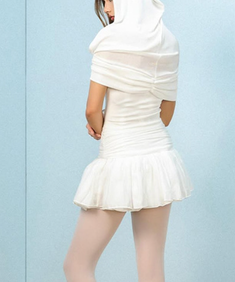 Chic White Draped Off-Shoulder Mini Dress | Versatile Ruched Bodycon for Fall Parties & Halloween