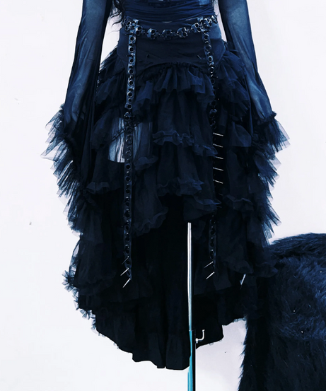 Gothic Skeleton Mesh Off-Shoulder Top | Halloween Party & Fall Edgy Fashion