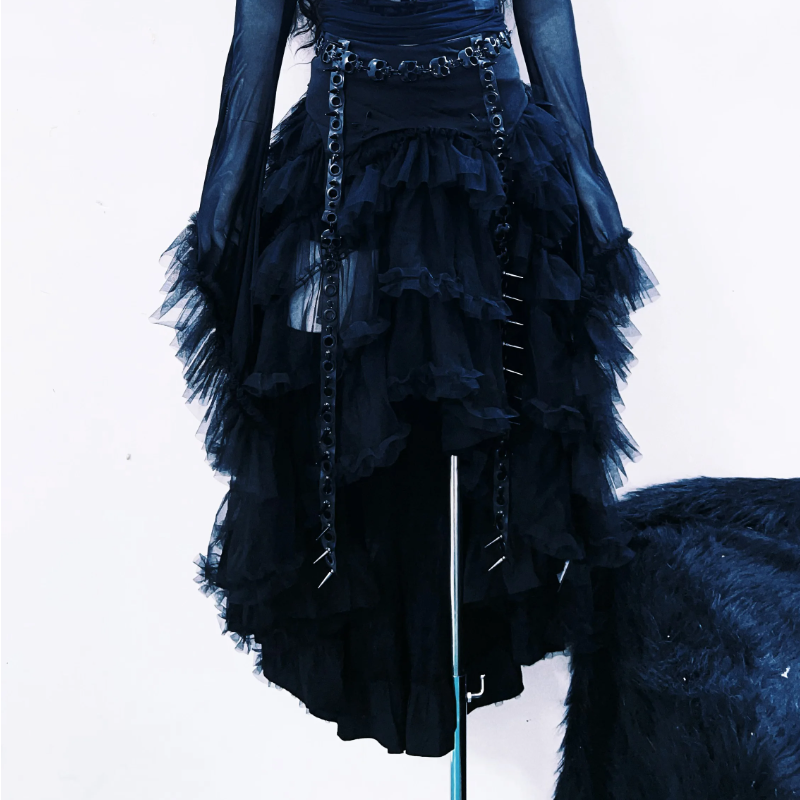 Gothic Skeleton Mesh Off-Shoulder Top | Halloween Party & Fall Edgy Fashion