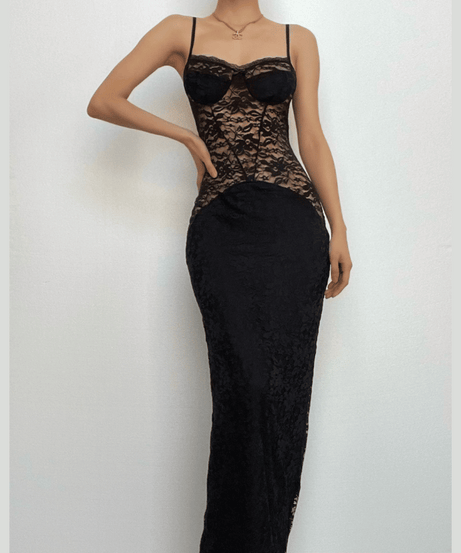 The Enchantress Black Lace Maxi Dress - Your Fall & Holiday Event Staple