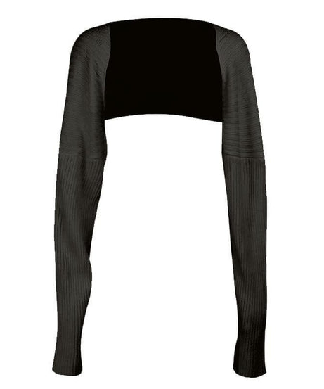 Effortless Fall Chic: Women's Camel Ribbed Knit Cropped Shrug Top