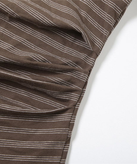 Chic Fall Stripes: Effortless One-Shoulder Ruched Mini Dress