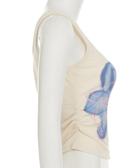 Retro Bloom Ribbed Tank Top - Cozy Chic Fall Layering Essential