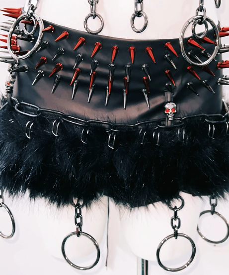 Unleash Your Edge: Fierce Spiked & Chained Halter Top – Ultimate Gothcore for Halloween & Fall Parties