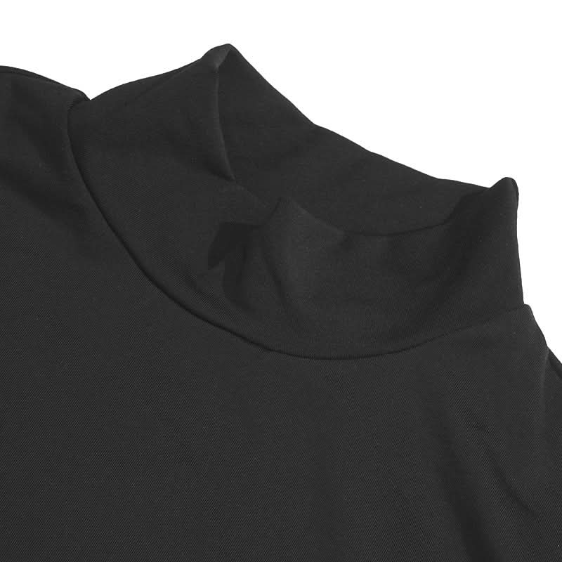 Daring Allure: Black Cut-Out Turtleneck Bodycon Mini Dress for Fall Nights & Halloween