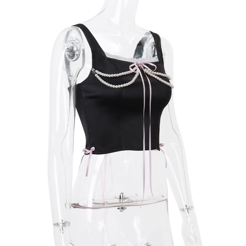 Coquette Pearl & Lace Satin Corset Top - Your Fall Party & Date Night Essential