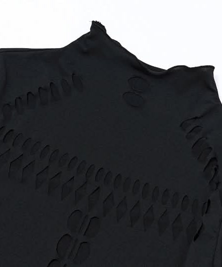 Gothic Glam Spider Web Cutout Bodysuit - High Neck Long Sleeve Halloween & Fall Statement