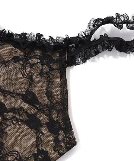 Enchanting Black Lace Maxi Dress | Ruffle Hem Cami for Fall Evenings & Holiday Parties