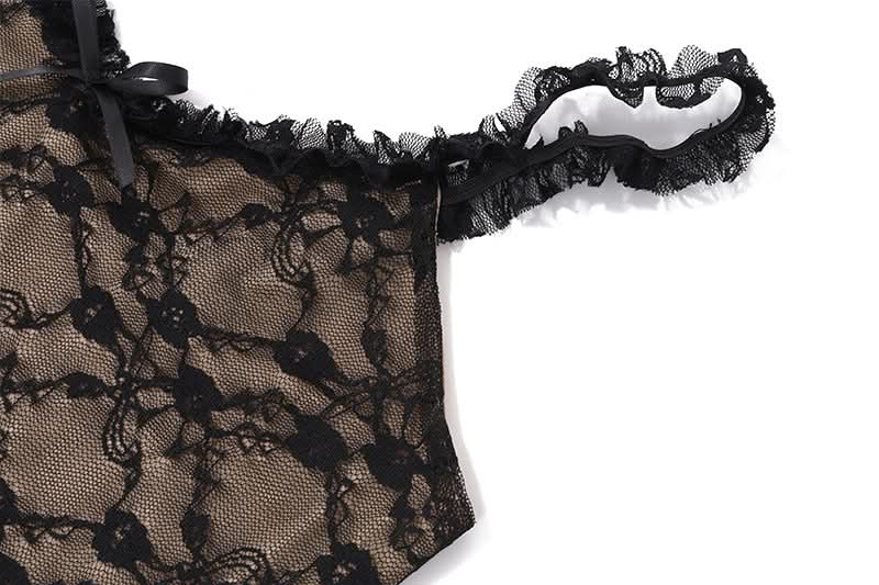 Enchanting Black Lace Maxi Dress | Ruffle Hem Cami for Fall Evenings & Holiday Parties