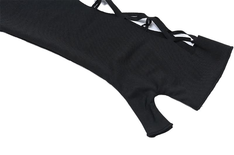 Gothic Glam Spider Web Cutout Bodysuit - High Neck Long Sleeve Halloween & Fall Statement