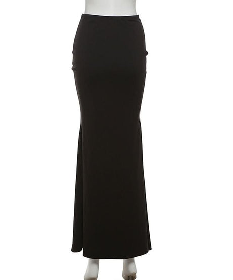 Effortless Elegance: Ruched Black Maxi Skirt for Fall & Holiday Soirées