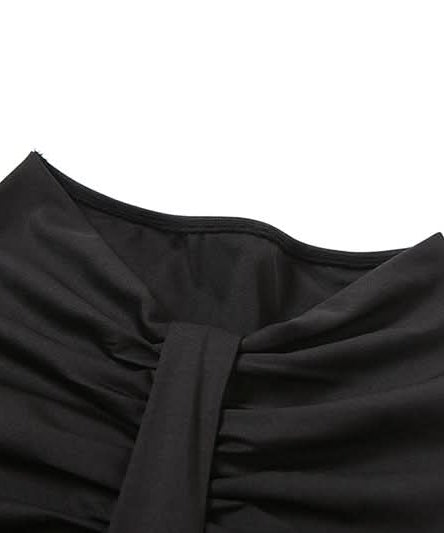 Effortless Elegance: Ruched Black Maxi Skirt for Fall & Holiday Soirées