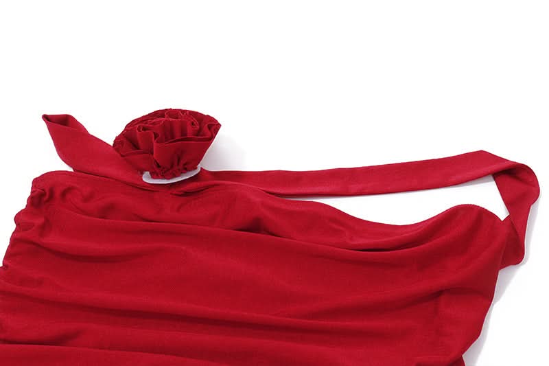 Red Hot Ruffle & Rose Off-Shoulder Mini Skirt Set - Your Fall Party & Halloween Statement