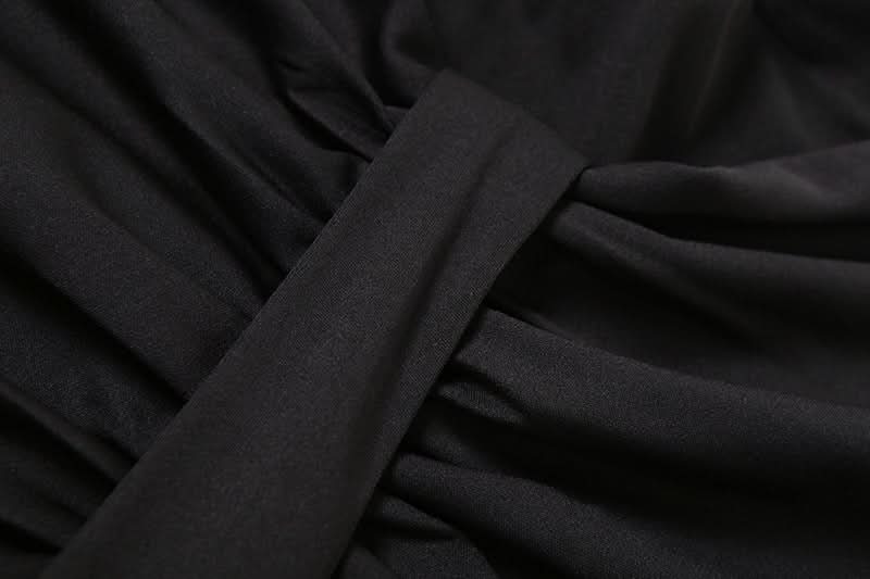 Effortless Elegance: Ruched Black Maxi Skirt for Fall & Holiday Soirées