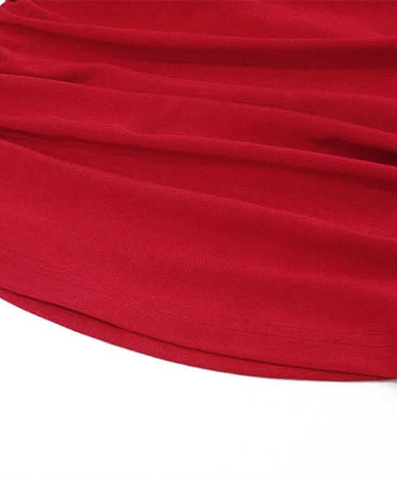 Red Hot Ruffle & Rose Off-Shoulder Mini Skirt Set - Your Fall Party & Halloween Statement