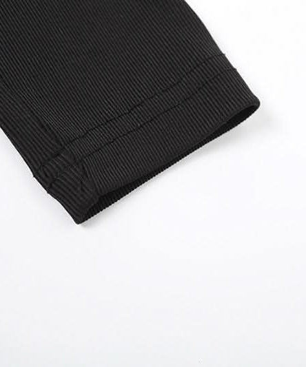 Fall Nights Out: Edgy Black Lace Corset Crop Top | High Neck Long Sleeve Goth Chic