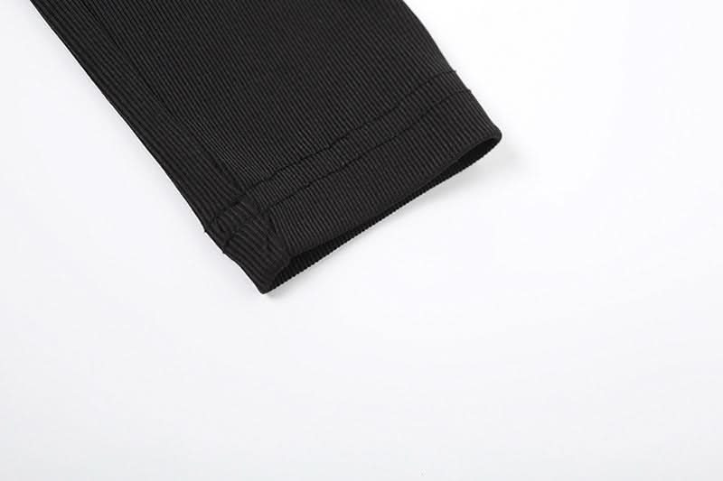 Fall Nights Out: Edgy Black Lace Corset Crop Top | High Neck Long Sleeve Goth Chic