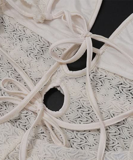 Boho Chic Ruffle V-Neck Crochet-Look Maxi Dress | Your Winter Sun Getaway Essential