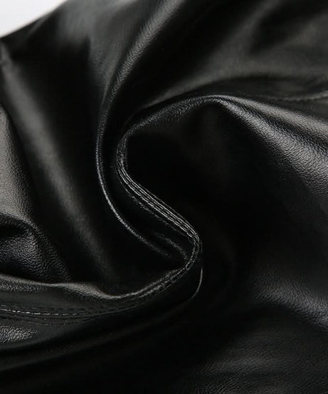 Gothic Glamour Low-Rise Flare PU Leather Pants with Buckle & Lace Trim – Your Edgy Fall & Halloween Statement Piece