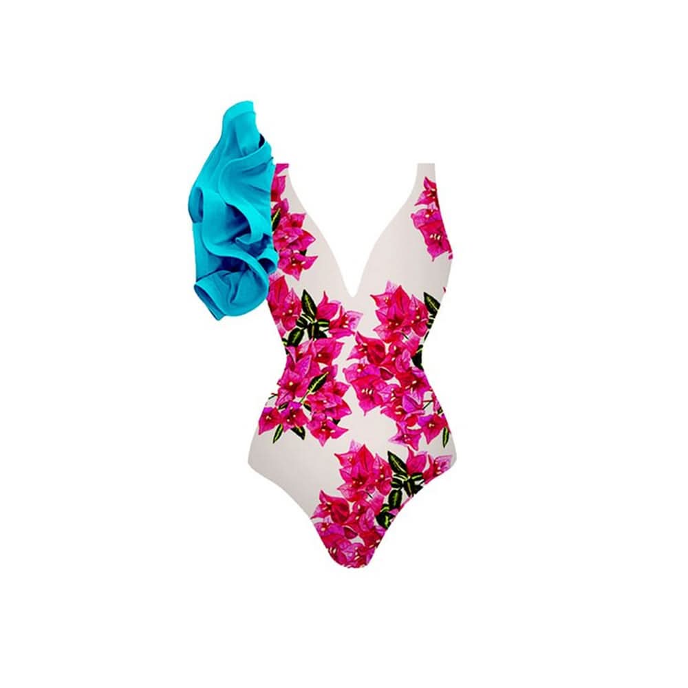 Vibrant Watercolor Butterfly 2-Piece Swimsuit & Maxi Sarong Set - Chic Resort & Fall Getaway Style