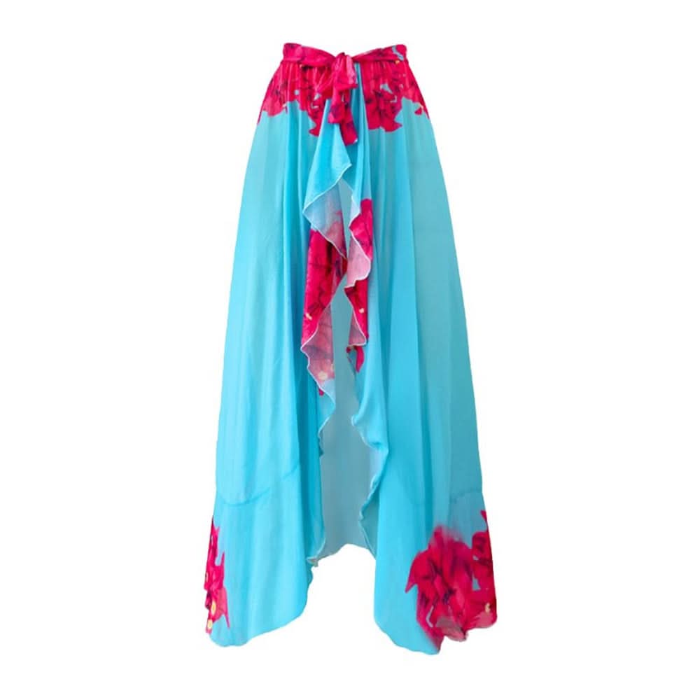 Vibrant Watercolor Butterfly 2-Piece Swimsuit & Maxi Sarong Set - Chic Resort & Fall Getaway Style