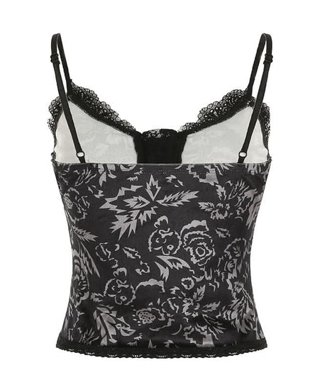 Enchanted Black Velvet & Lace Corset Cami - Gothic Chic Bustier for Fall & Holiday Sparkle