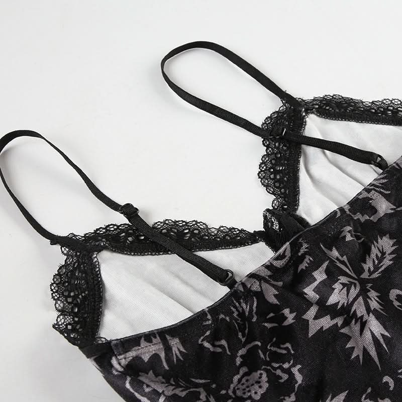 Enchanted Black Velvet & Lace Corset Cami - Gothic Chic Bustier for Fall & Holiday Sparkle