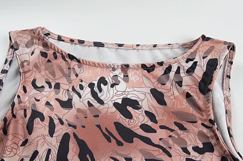 Chic Fall Animal Print Sleeveless Mini Dress - Dusty Rose Bodycon Style