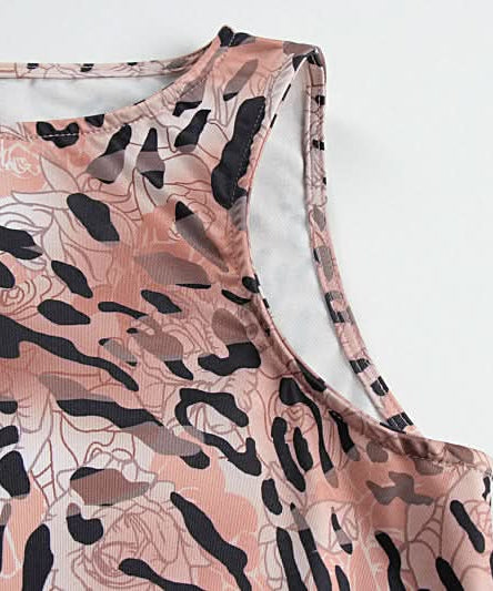 Chic Fall Animal Print Sleeveless Mini Dress - Dusty Rose Bodycon Style